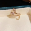 Wholesale of Japanese and Korean niche design, high-end, light luxury, exquisite micro-inlaid zircon fishtail ring, open ring women's accessories Specification image